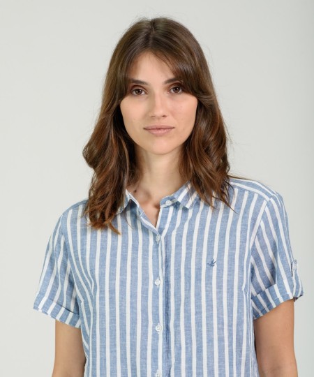 Camisa Sally Lino Manga Corta 2