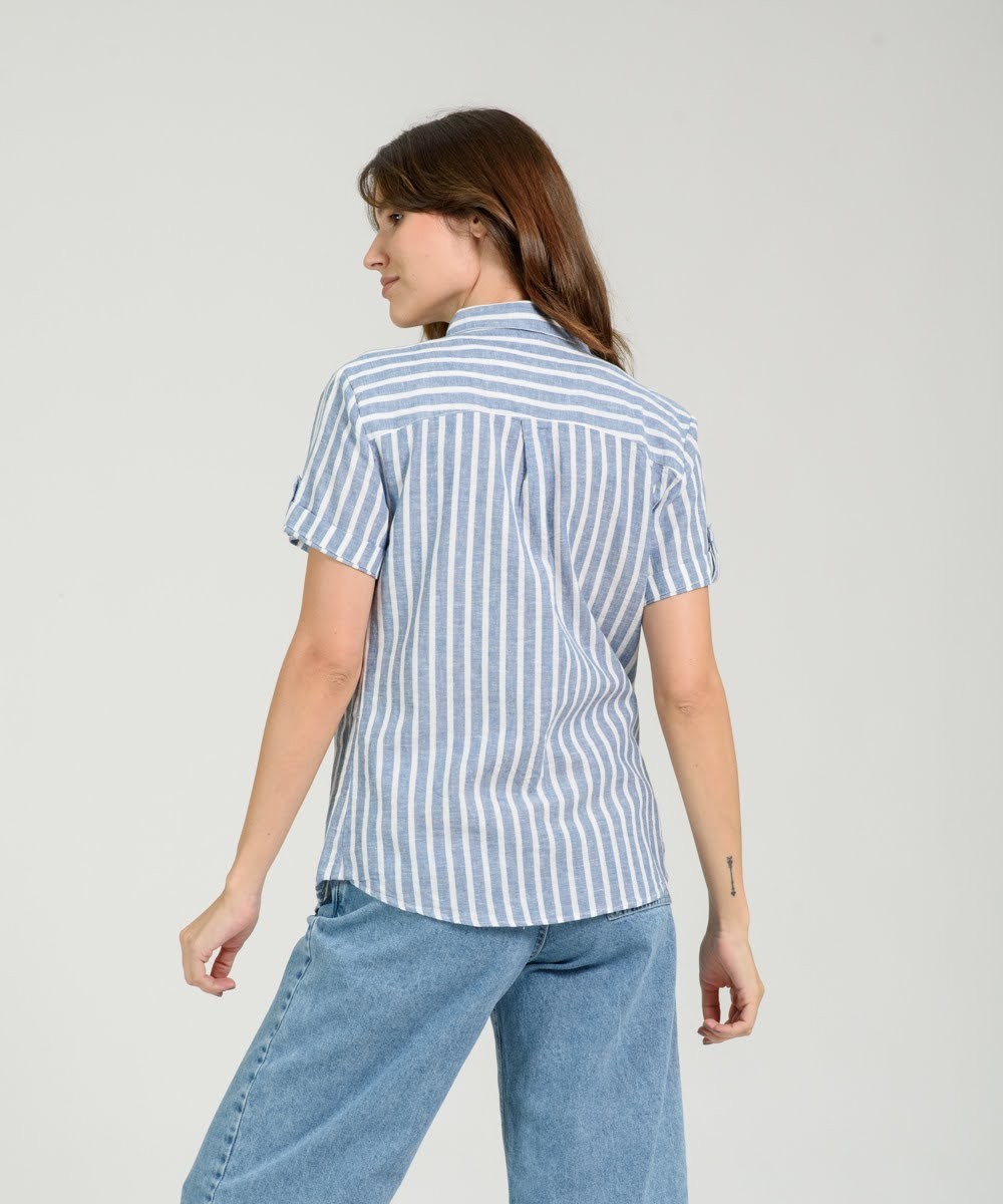 Camisa Sally Lino Manga Corta