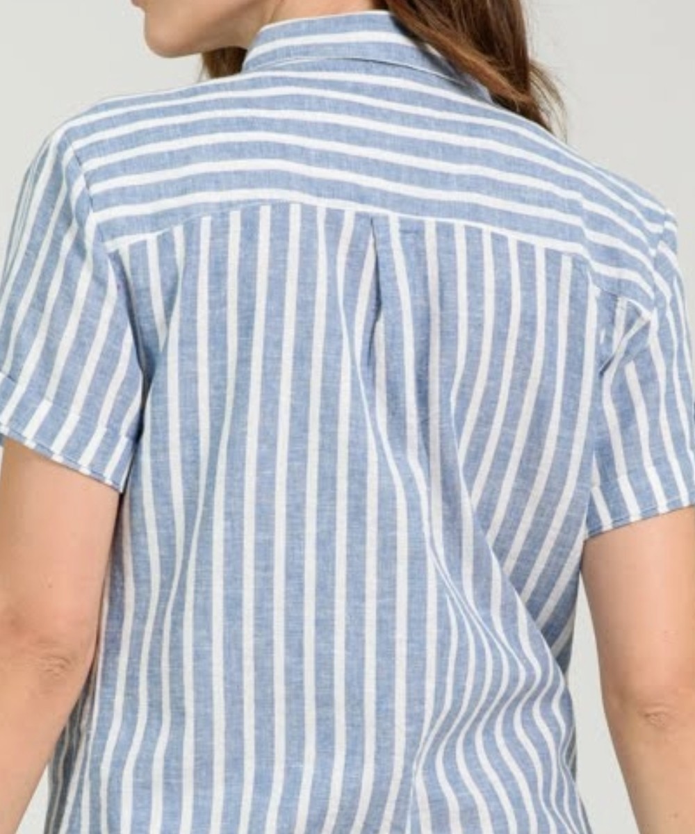 Camisa Sally Lino Manga Corta