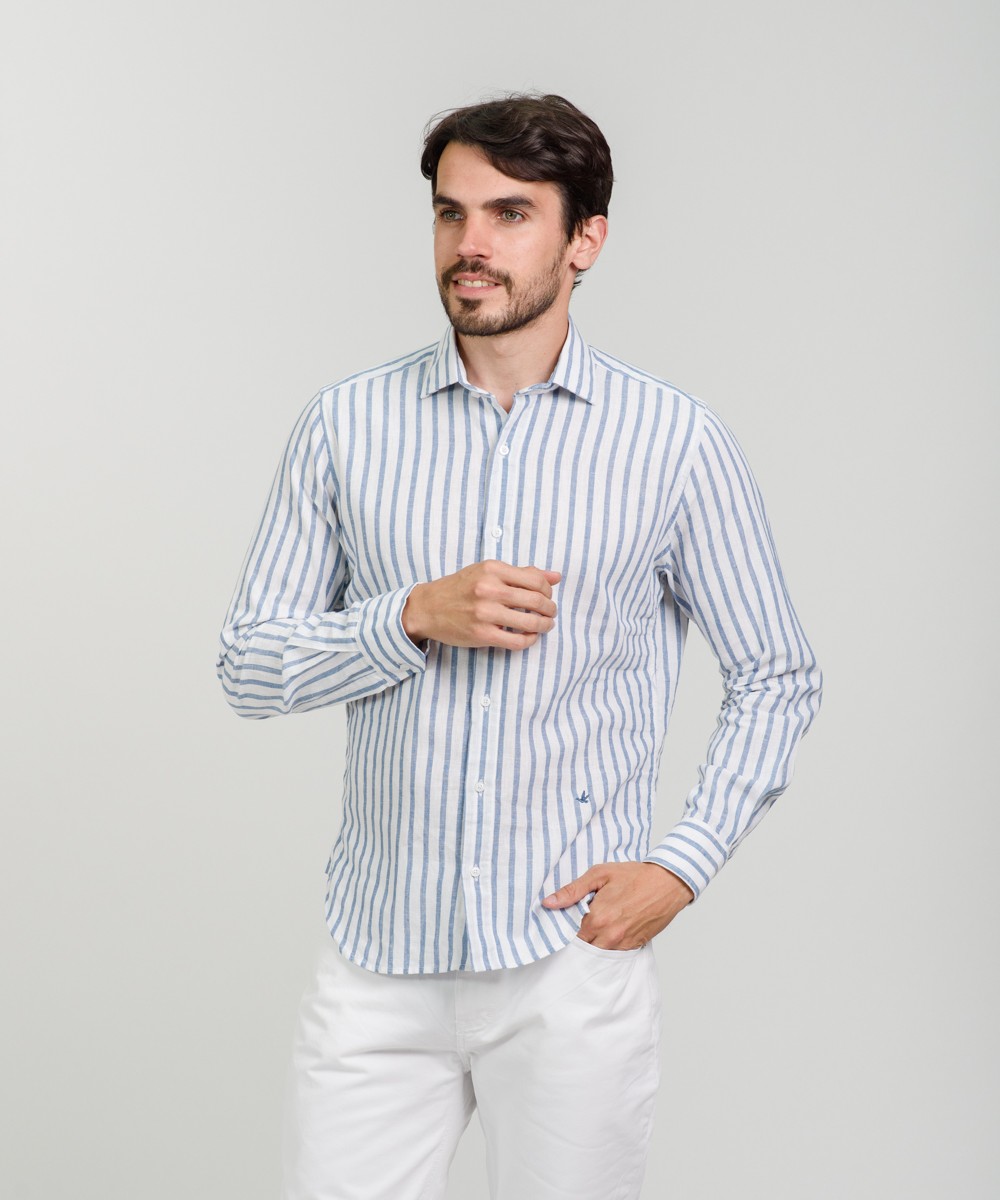 Camisa Milano Lino Striped