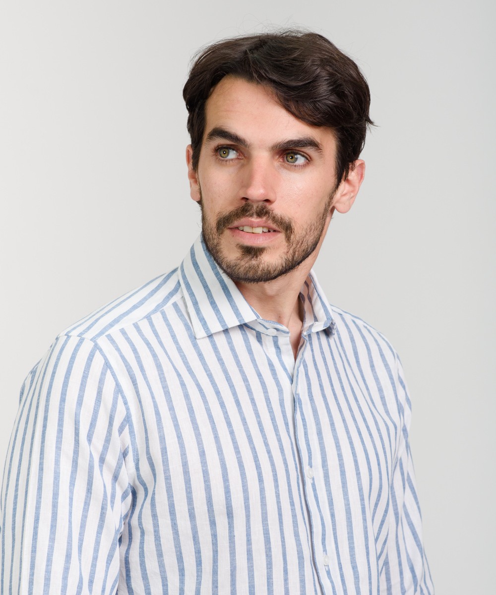 Camisa Milano Lino Striped