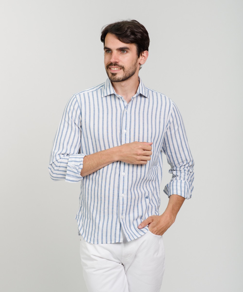 Camisa Milano Lino Striped