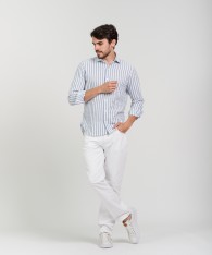 Camisa Milano Lino Striped