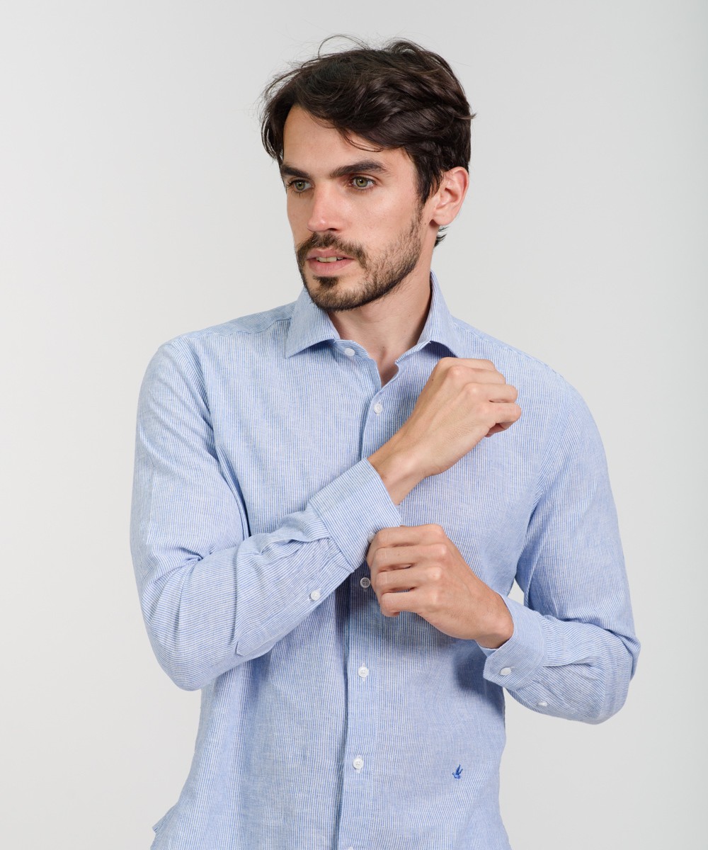Camisa Milano Lino Striped