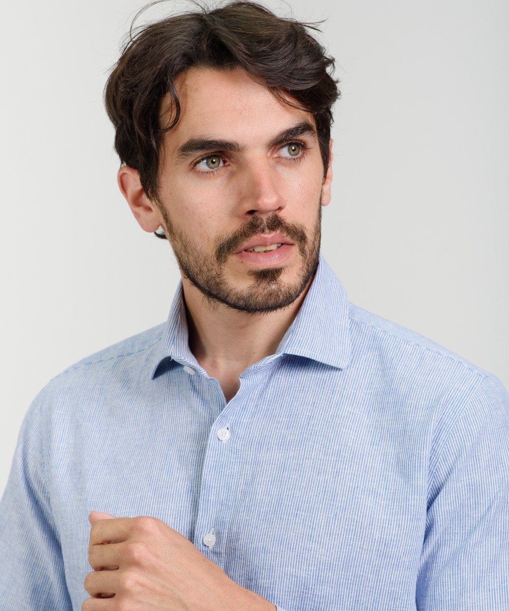 Camisa Milano Lino Striped