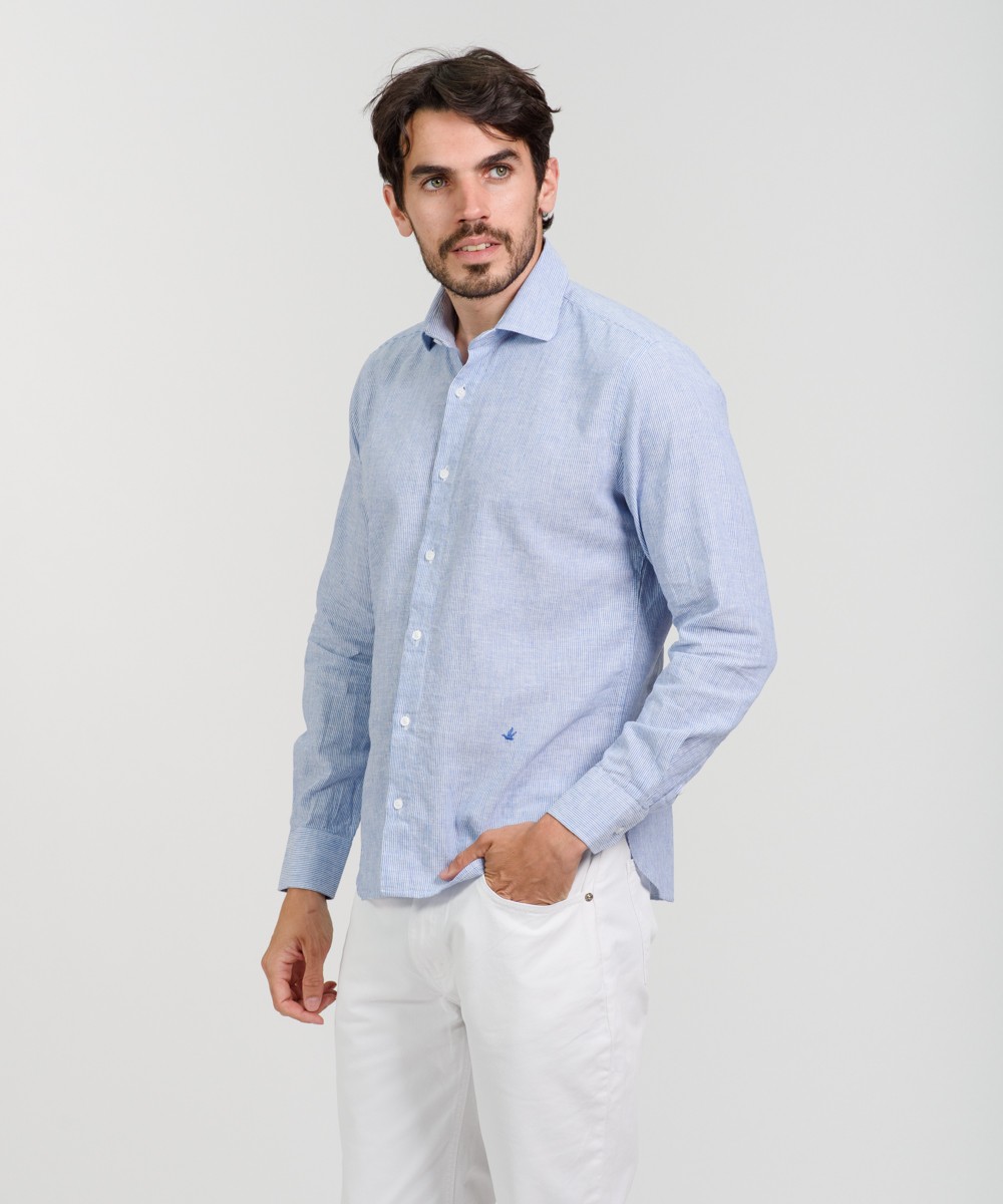 Camisa Milano Lino Striped
