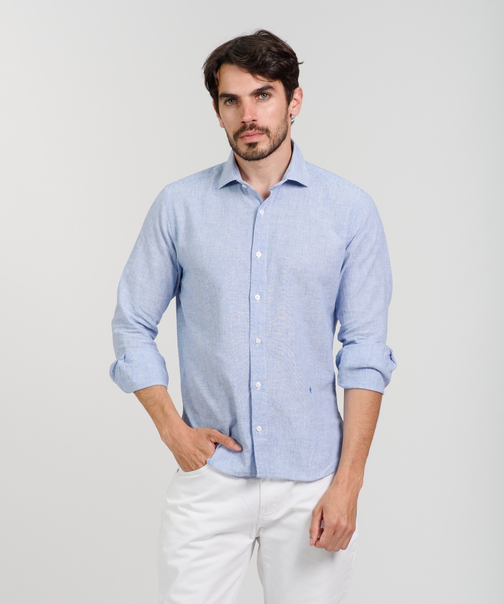Camisa Milano Lino Striped