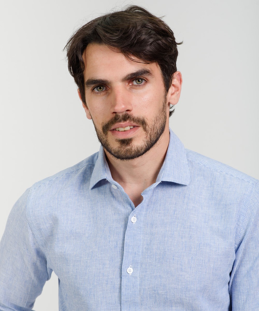 Camisa Milano Lino Striped