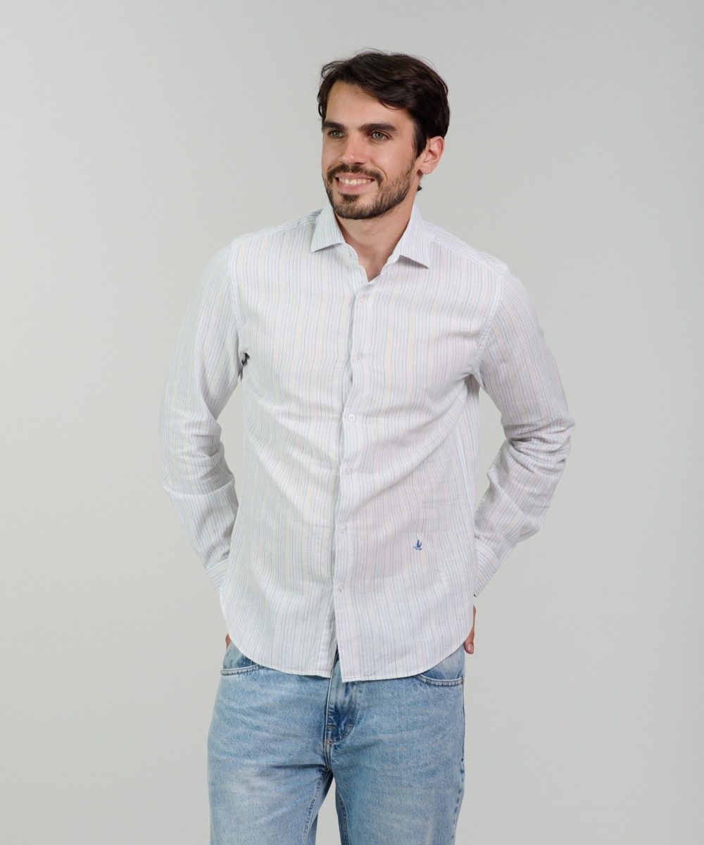 Camisa Milano Lino Striped