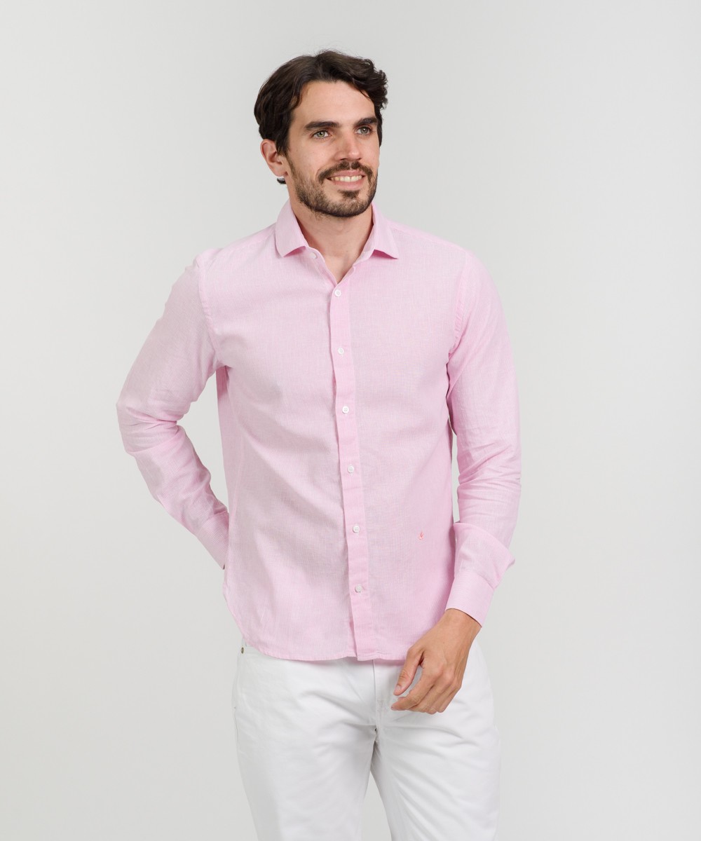 Camisa Milano Lino Striped