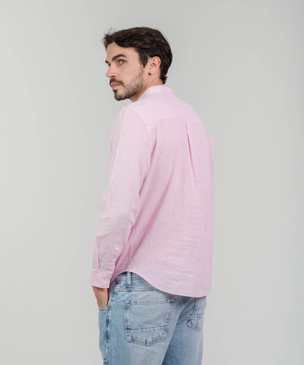 Camisa Mao Lino Striped
