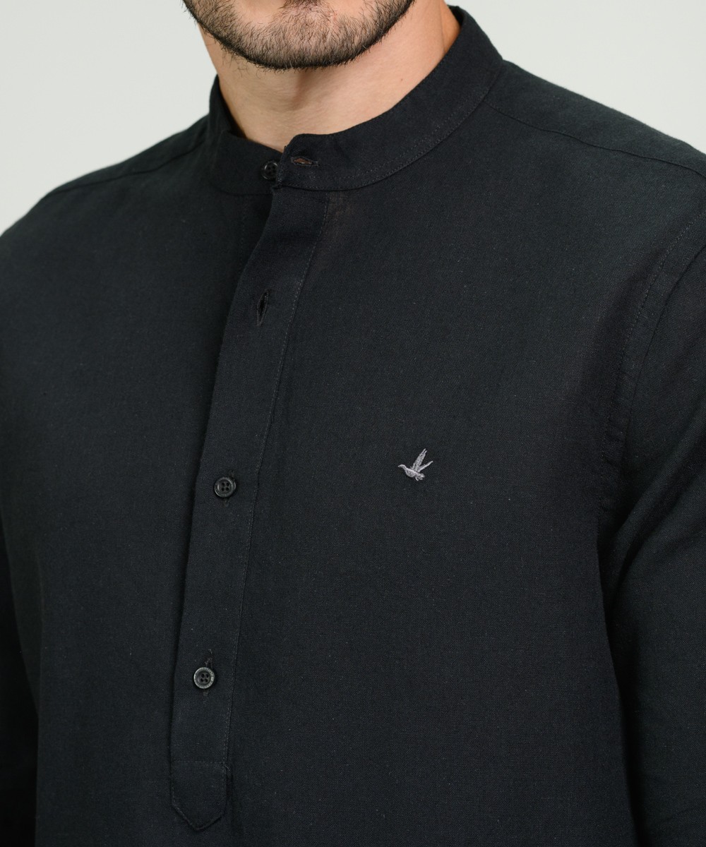 Camisa Mao Half Placket Lino