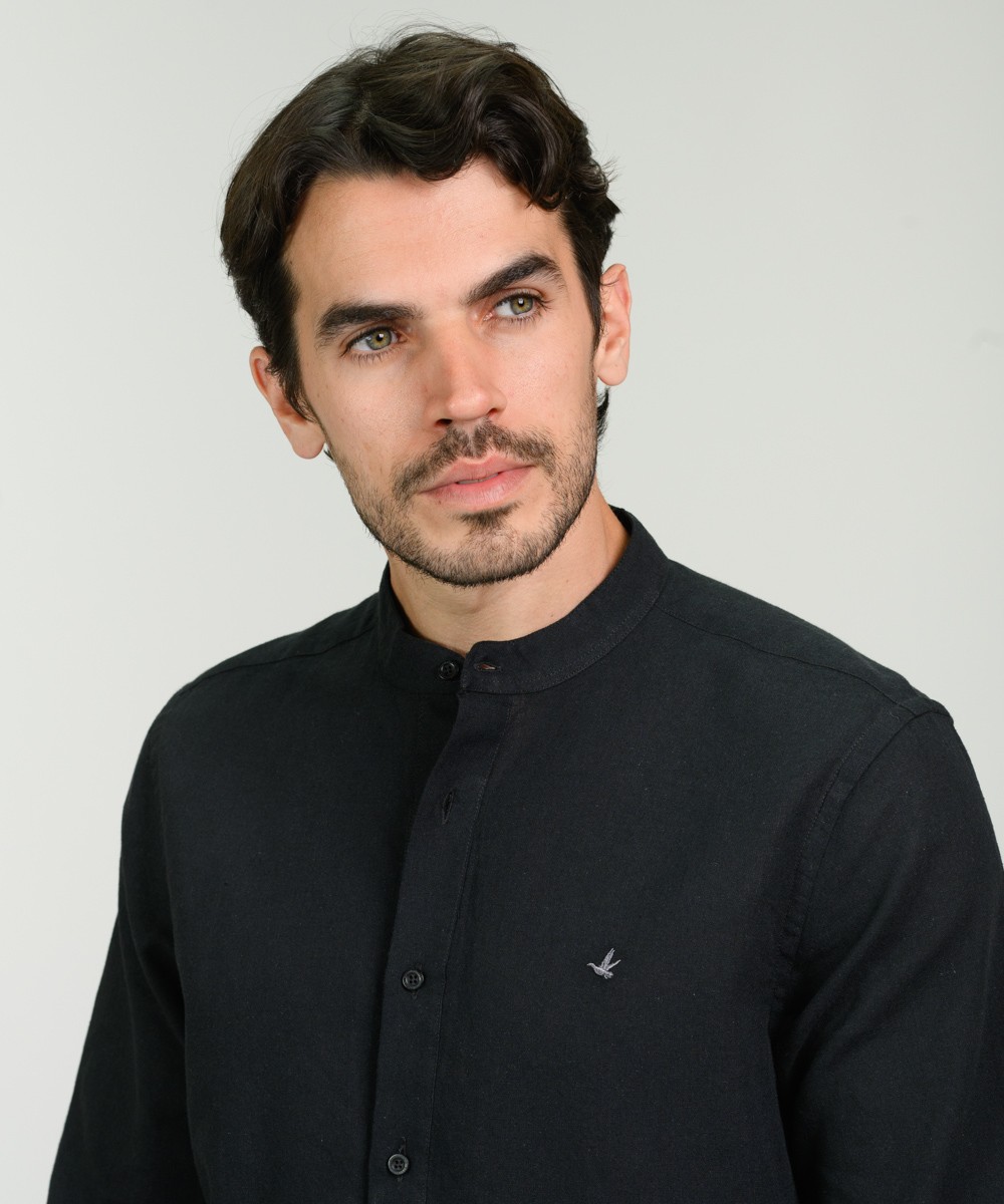 Camisa Mao Half Placket Lino