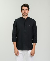 Camisa Mao Half Placket Lino