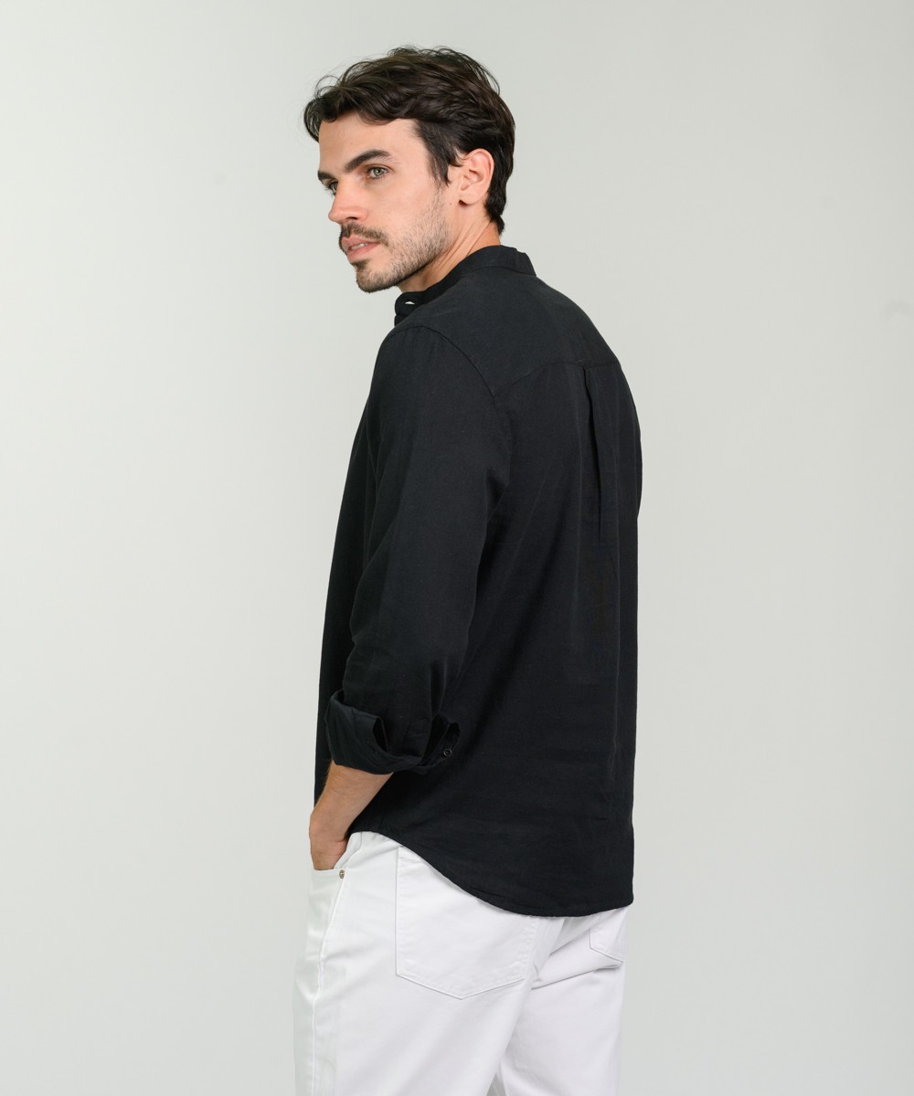 Camisa Mao Half Placket Lino