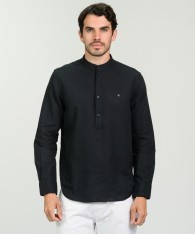 Camisa Mao Half Placket Lino