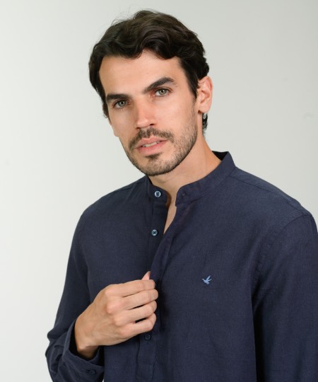 Camisa Mao Half Placket Lino 2