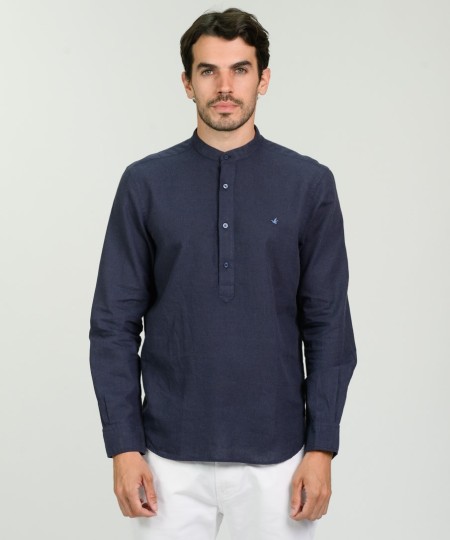 Camisa Mao Half Placket Lino