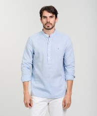 Camisa Mao Half Placket Lino