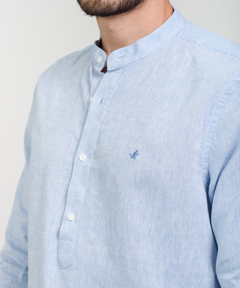 Camisa Mao Half Placket Lino