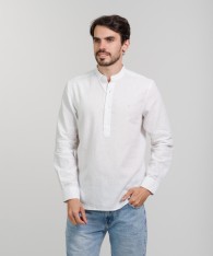 Camisa Mao Half Placket Lino