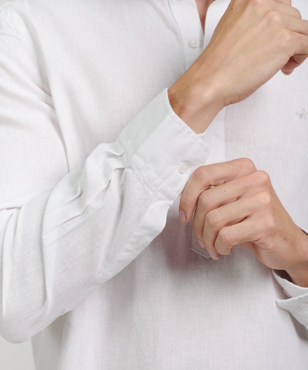 Camisa Mao Half Placket Lino