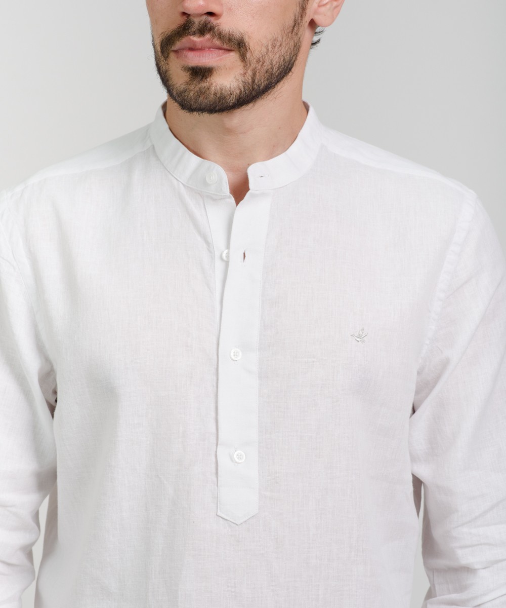 Camisa Mao Half Placket Lino
