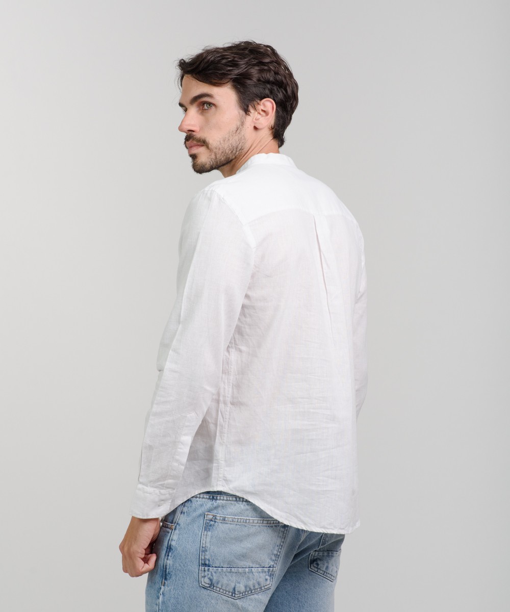 Camisa Mao Half Placket Lino