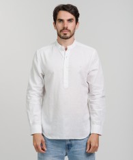 Camisa Mao Half Placket Lino