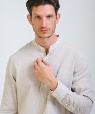 Camisa Mao Half Placket Lino