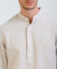 Camisa Mao Half Placket Lino