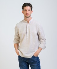 Camisa Mao Half Placket Lino