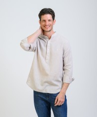 Camisa Mao Half Placket Lino
