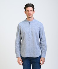 Camisa Mao Half Placket Lino