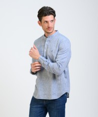 Camisa Mao Half Placket Lino
