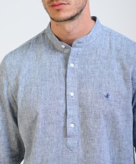 Camisa Mao Half Placket Lino