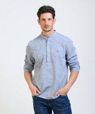 Camisa Mao Half Placket Lino