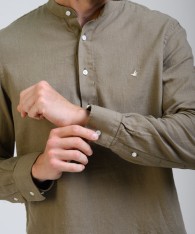 Camisa Mao Half Placket Lino