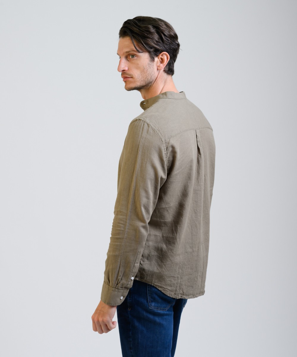 Camisa Mao Half Placket Lino