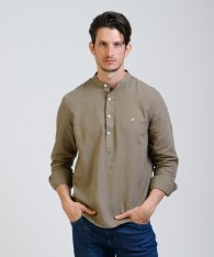 Camisa Mao Half Placket Lino