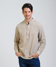 Camisa Mao Half Placket Lino