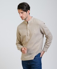 Camisa Mao Half Placket Lino
