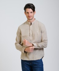 Camisa Mao Half Placket Lino