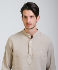 Camisa Mao Half Placket Lino