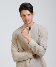 Camisa Mao Half Placket Lino