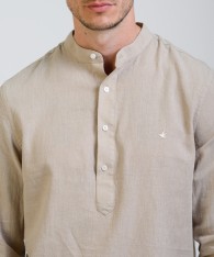 Camisa Mao Half Placket Lino