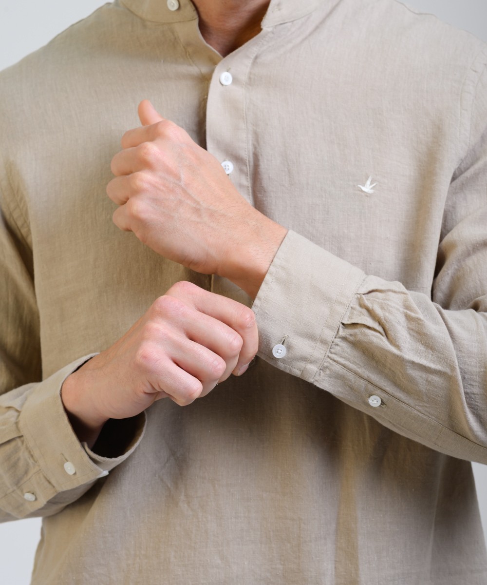 Camisa Mao Half Placket Lino