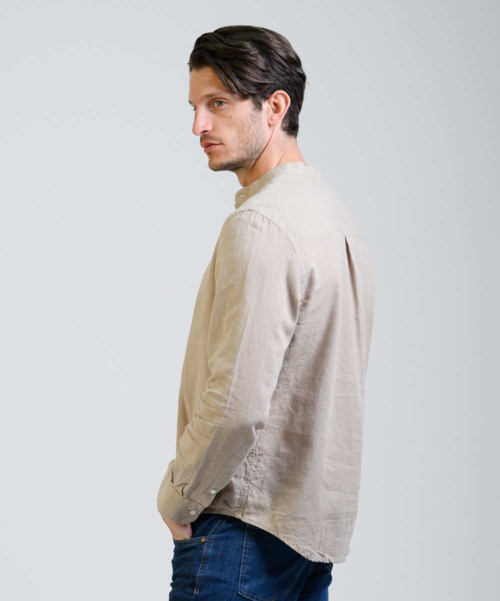 Camisa Mao Half Placket Lino