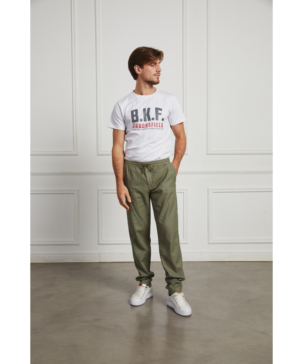 Pantalon Lino Herringbone