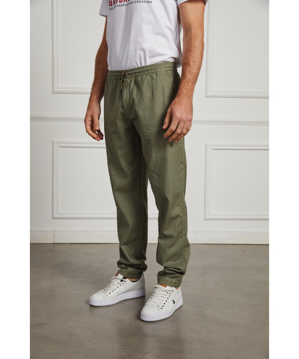 Pantalon Lino Herringbone